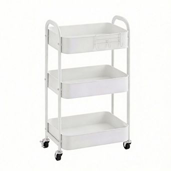 3 tier Rolling Utility Cart with Caster Wheels Easy Assembly