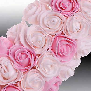 13-inch Heart-Shaped Rose Wreath Door Decoration Romantic Decor for Lovers Wedding Anniversary