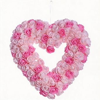 13 in Valentine Heart Rose Wreath Door Romantic Decor