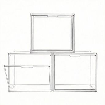 3pack Handbag Storage Organizer Acrylic Display Case with Magnetic Door