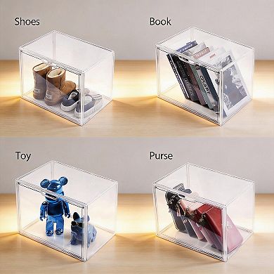 3pack Handbag Storage Organizer Acrylic Display Case with Magnetic Door