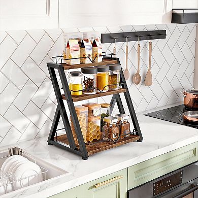 3-Tier Spice Rack Countertop Organizer for Kitchen Office Bathroom