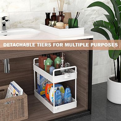 3 Tier Slim Rolling Cart Plastic Organizer for Bathroom Kitchen