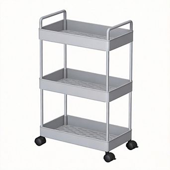3 tier Slim Rolling Cart Plastic Organizer for Bathroom Kitchen