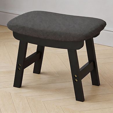 Wood Foot Stool Ottoman 15.35''L x 12''W x 10''H