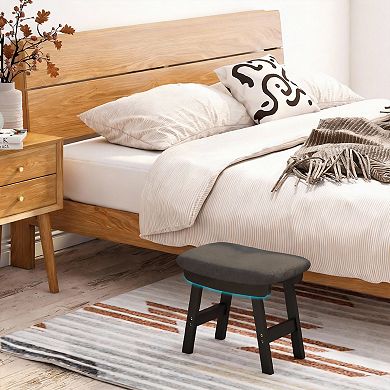 Wood Foot Stool Ottoman 15.35''L x 12''W x 10''H