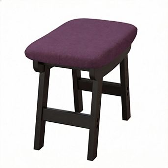 Wood Foot Stool Ottoman 15.35''L x 12''W x 10''H