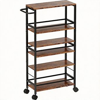 Slim 4 tier Rolling Storage Cart with Handle