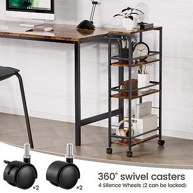 Slim 4-Tier Rolling Storage Cart with Handle