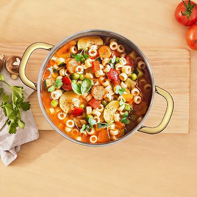 6-quart Induction Stainless Stockpot Triple-Layer Even Heat Dishwasher Safe