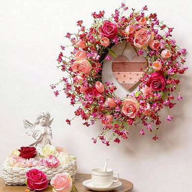 22”Rose Tulip Wreath Heart Plaque Wedding Anniversary Mother Gift