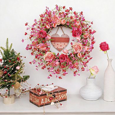 22”Rose Tulip Wreath Heart Plaque Wedding Anniversary Mother Gift