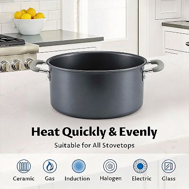 8-quart Ceramic Nonstick Stockpot Induction Silicone Handle Dishwasher Safe