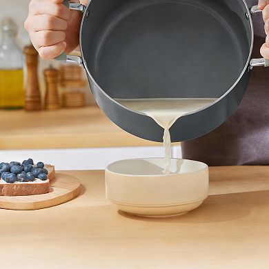 8-quart Ceramic Nonstick Stockpot Induction Silicone Handle Dishwasher Safe