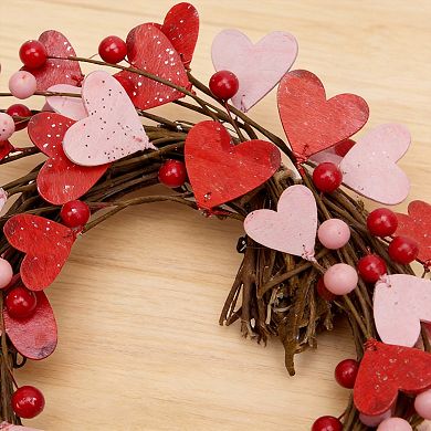 Heart Berry Wreath 15” for Door Wall Party Wedding Anniversary
