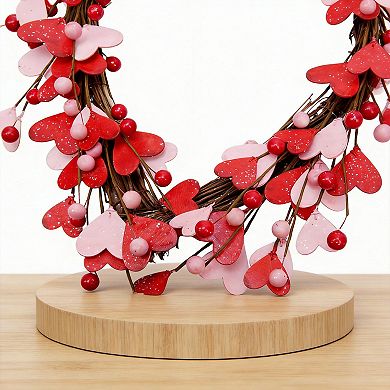 Heart Berry Wreath 15” for Door Wall Party Wedding Anniversary