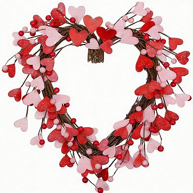 Heart Berry Wreath 15” for Door Wall Party Wedding Anniversary