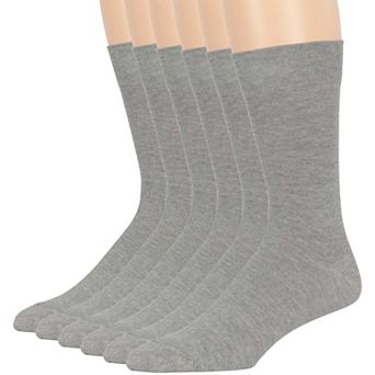 Mens Dress Socks Cotton 6 Pack Solid and Assorted Crew Lightweight Business Work Breathable Socks