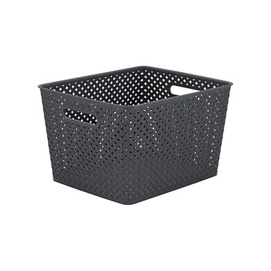 Resin Wicker Basket Storage Bin