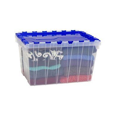Stackable Plastic Storage With Hinged Lid