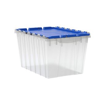 Stackable Plastic Storage With Hinged Lid