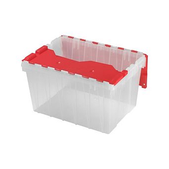 Stackable Plastic Storage With Hinged Lid