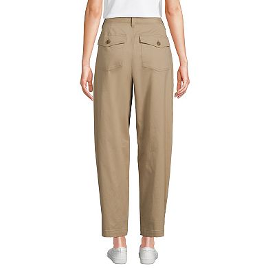 Petite Lands' End High-Rise Barrel Leg Utility Ankle Pants