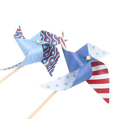 Deal Bar 2-Piece Stars and Stripes Pinwheel Outdoor Decor