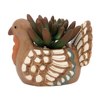 Celebrate Together™ Fall Mini Ceramic Turkey Artificial Succulent Decor