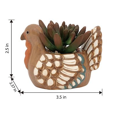 Celebrate Together™ Fall Mini Ceramic Turkey Artificial Succulent Decor