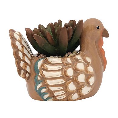 Celebrate Together™ Fall Mini Ceramic Turkey Artificial Succulent Decor