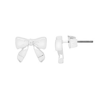 LC Lauren Conrad Silver Tone Bow Stud Earrings