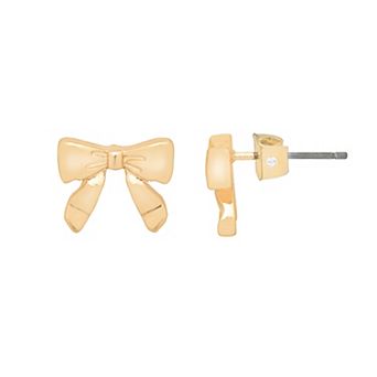 LC Lauren Conrad Gold Tone Bow Stud Earrings