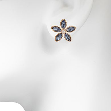 LC Lauren Conrad Gold Tone Floral Stud Earrings