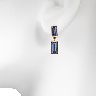 LC Lauren Conrad Gold Tone Rectangular Drop Earrings