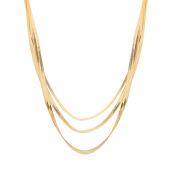 LC Lauren Conrad Gold Tone Three-Row Snake Chain Necklace