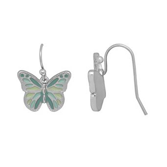 LC Lauren Conrad Silver Tone Butterfly Drop Earrings