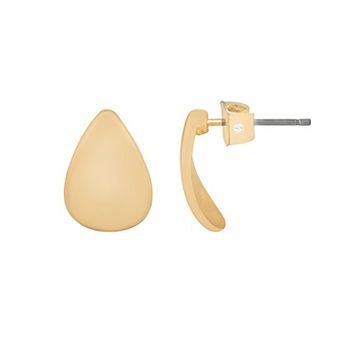 LC Lauren Conrad Gold Tone Pear-Shaped Flat Stud Earrings