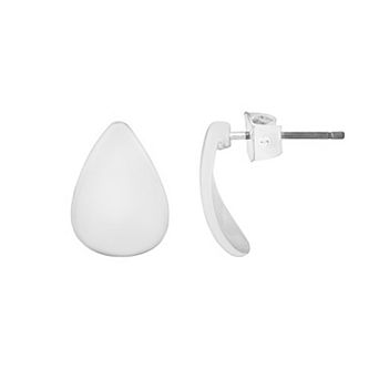 LC Lauren Conrad Silver Tone Pear-Shaped Flat Stud Earrings