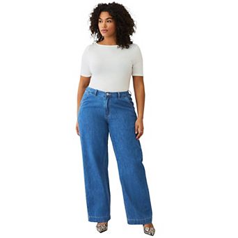 ellos Plus Size Back Elastic Trouser Jean