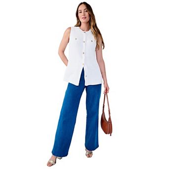 Jessica London Women's Plus Size True Fit Wide Leg Jean