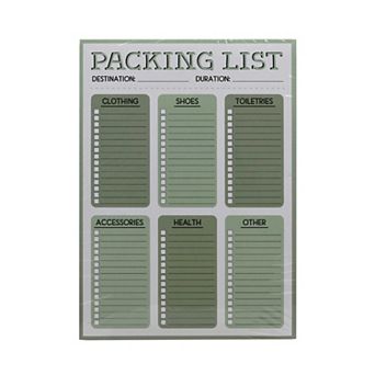 Deal Bar Packing List Notepad
