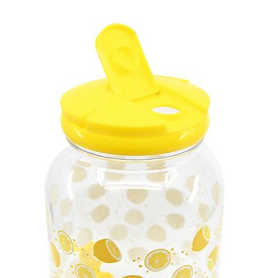 Deal Bar Drink Dispenser Lemon Print 2.5-gal. Plastic Beverage Dispenser