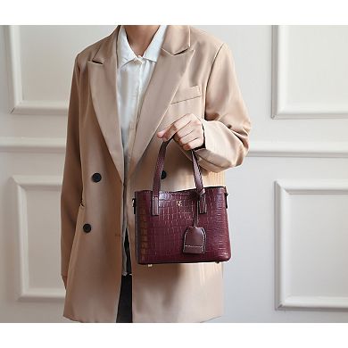 MKF Collection Isolde Faux Leather Croc-Embossed Tote Bag