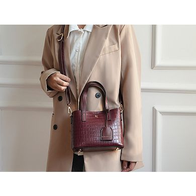 MKF Collection Isolde Faux Leather Croc-Embossed Tote Bag