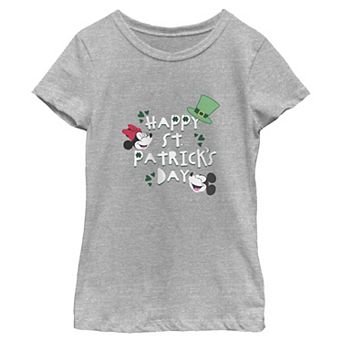 Girls' Disney’s Mickey & Minnie Happy St. Patrick's Day Short Sleeve Graphic Tee