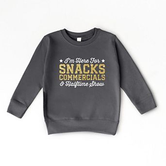 I'm Here For Snacks Commercials & Halftime Show Glitter - Youth Graphic Sweatshirt