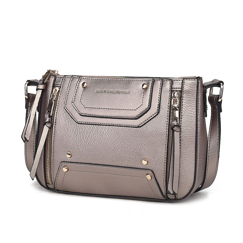 MKF Collection Noemi Shoulder Bag With Zip Closure, Silver