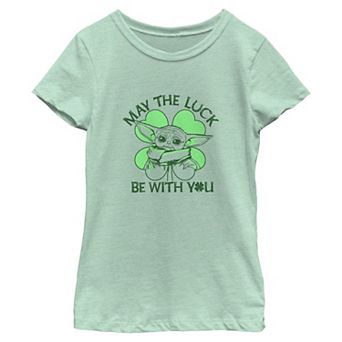 Girls' The Child May The Luck Be With You Short Sleeve Graphic Tee
