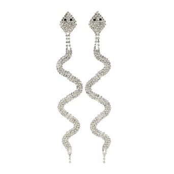 Diva Collection Gleaming Snake Dangle Earrings
